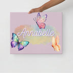 Customizable Butterfly name wall canvas by La Vie Bien