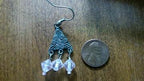 Pink and silver beaded dangle earrings, for pierced ears, handmade jewelry perfect for gifting, made in Michigan USA by My Store