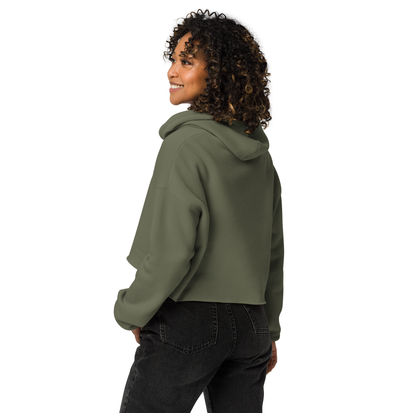 La vida es bella embroidered Crop Hoodie