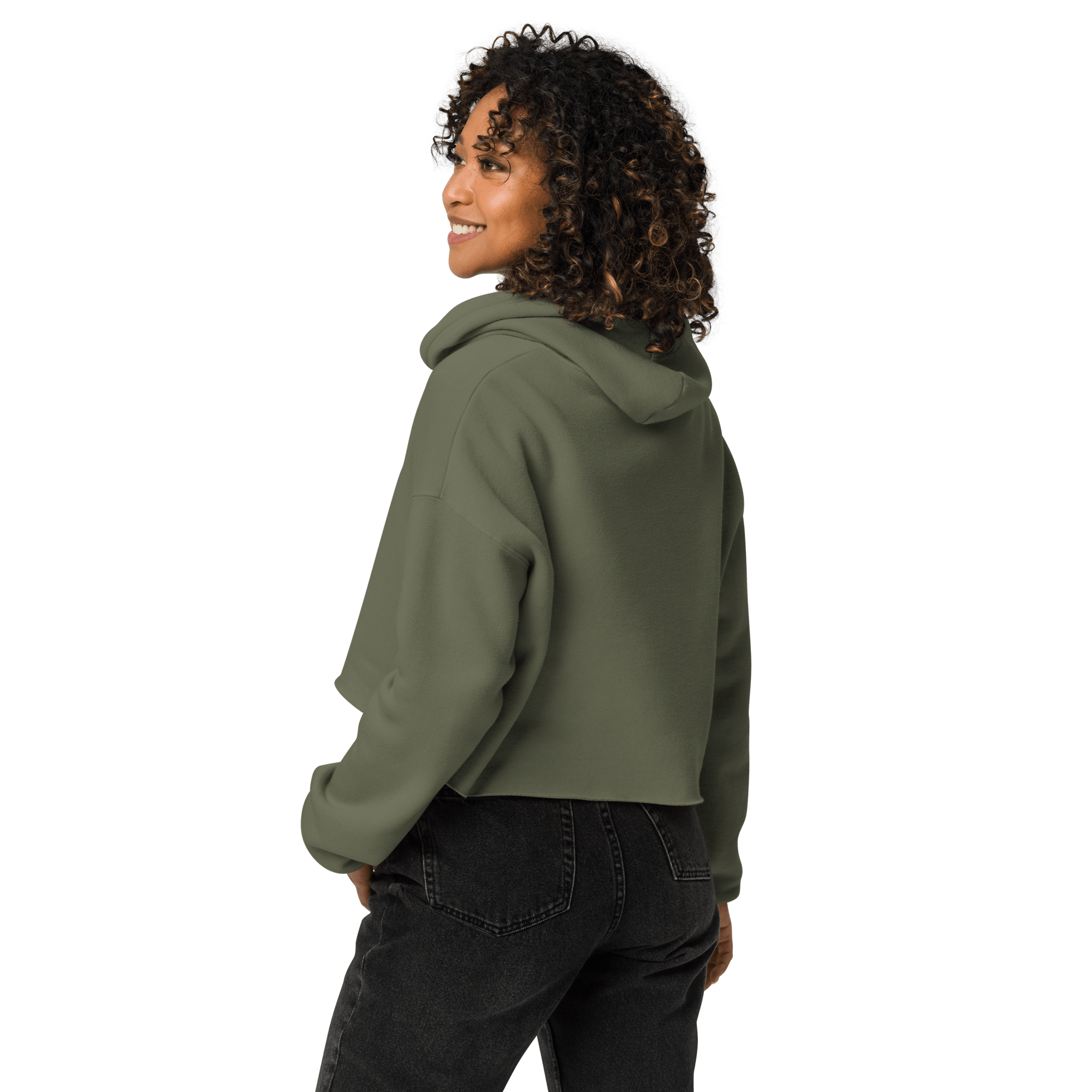 La vida es bella embroidered Crop Hoodie