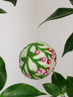 Hand Felted Wool Ball Ornament - Berry Spray by Ash & Rose