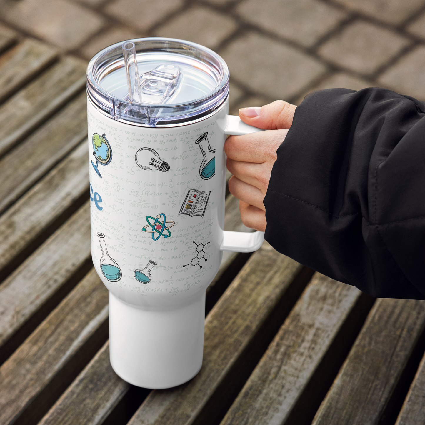 Science is my sport travel mug with handle