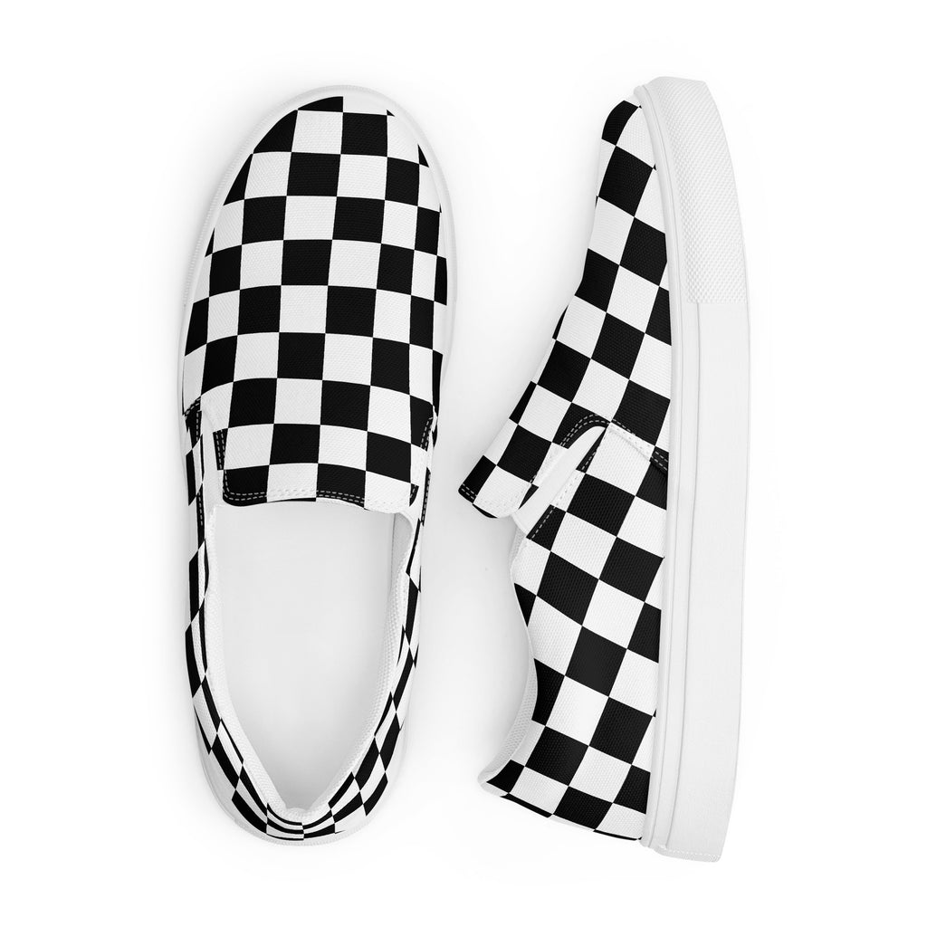 Women’s checkered slip-on canvas shoes