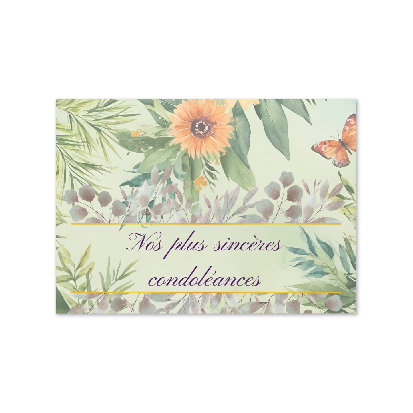 Nos plus sincères condoléances sympathy card