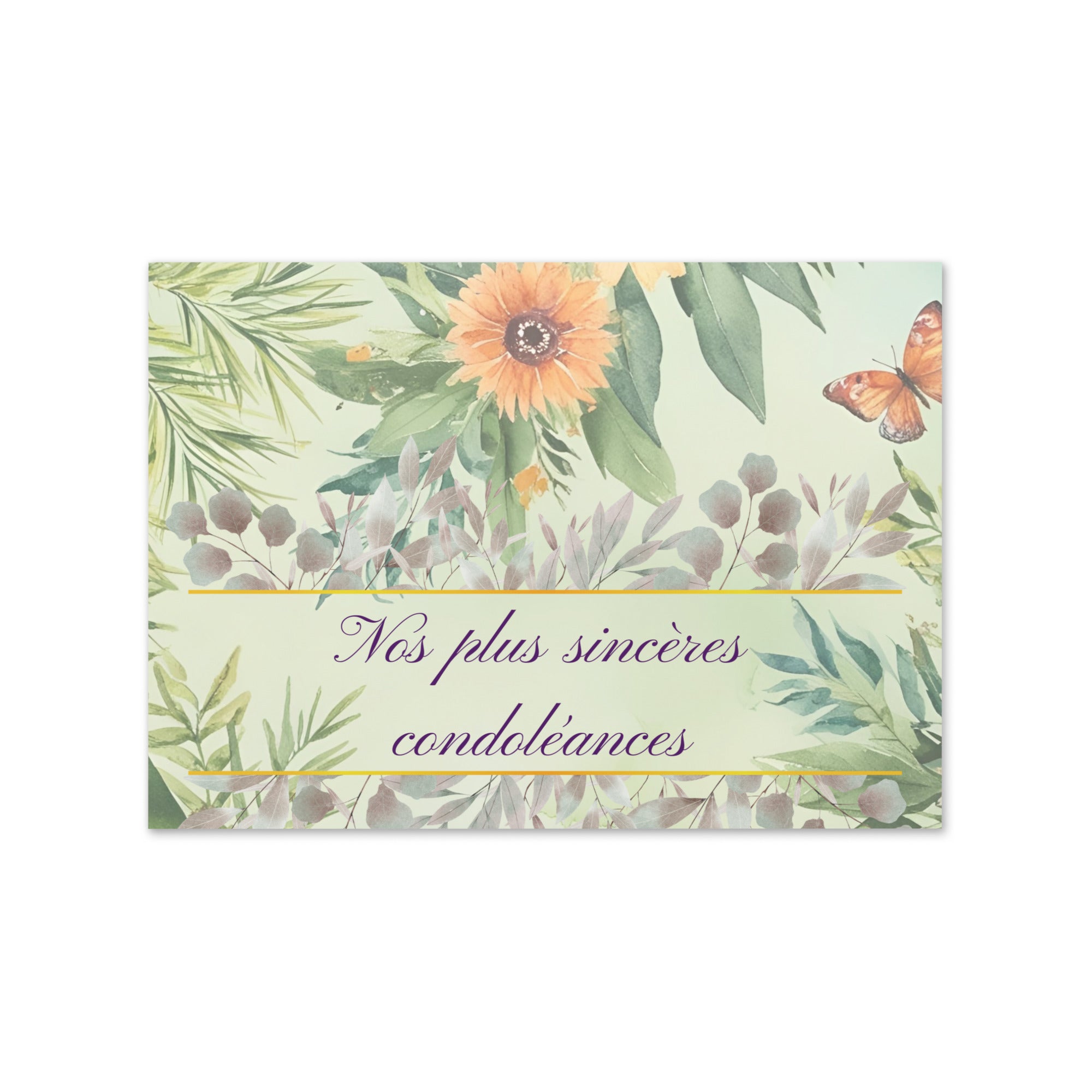 Nos plus sincères condoléances sympathy card