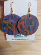 Rainbow circle polymer clay earrings - nickel free, for pierced ears, handmade jewelry perfect for gifting by My Store