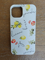 Italian cooking Eco friendly biodegradable phone case -Lemons & Tomatoes phone case | Biodegradable Cases