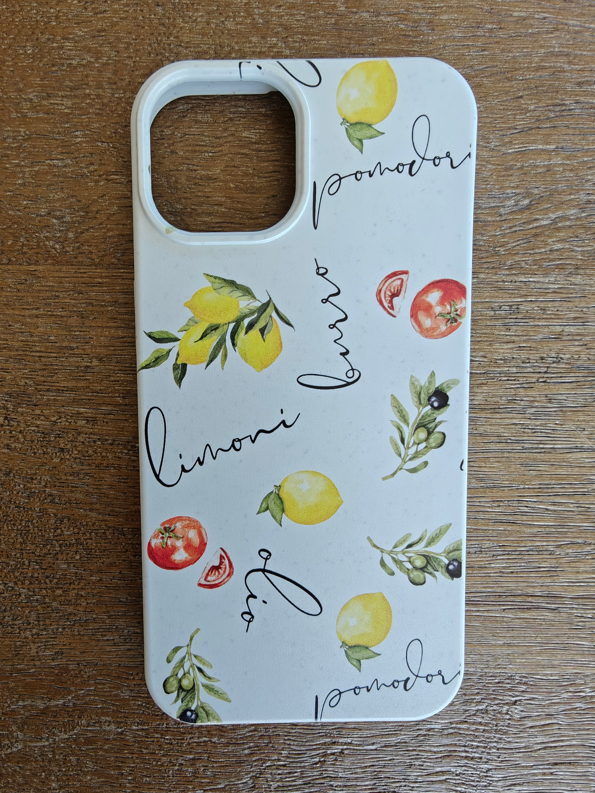 Italian cooking Eco friendly biodegradable phone case -Lemons & Tomatoes phone case | Biodegradable Cases