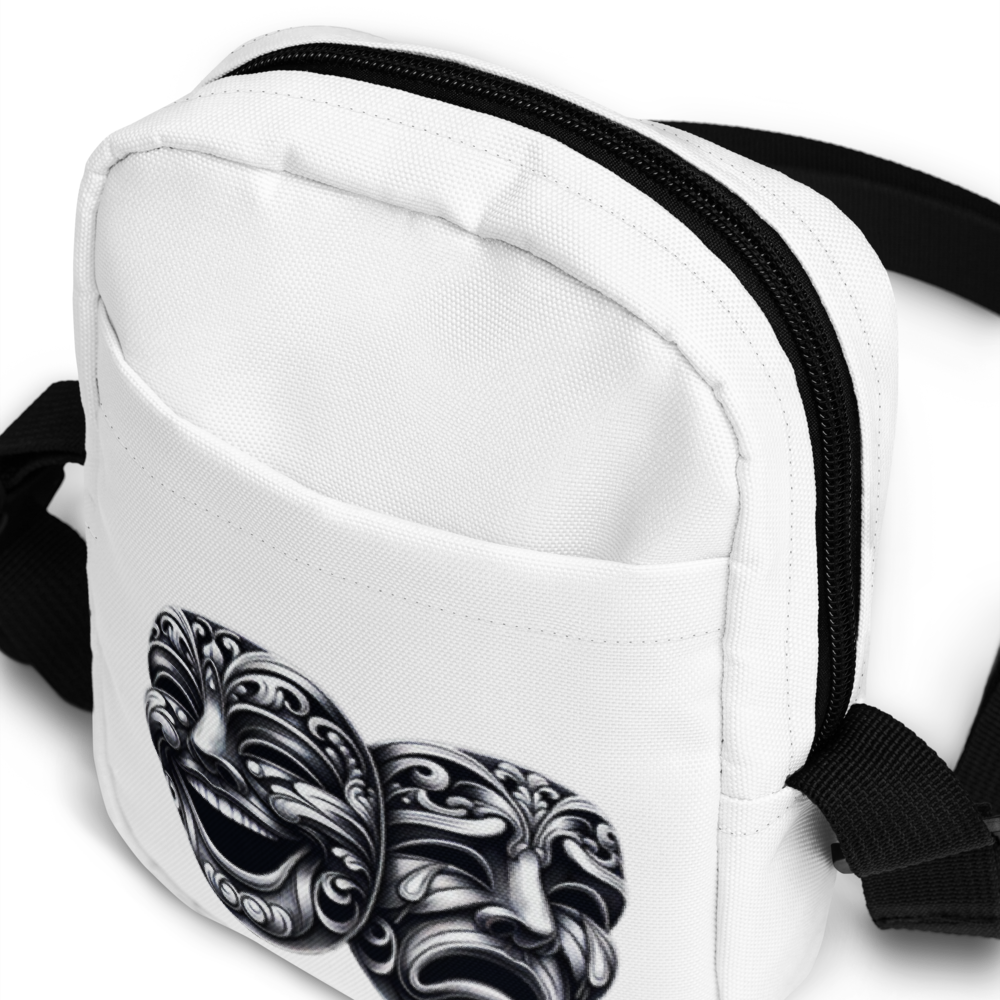 Drama masks crossbody bag