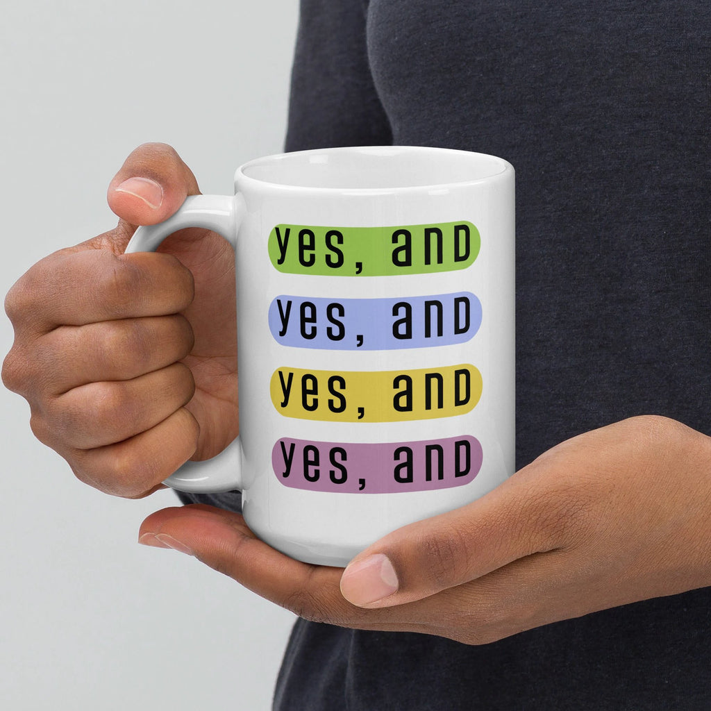 Yes, and modern design glossy mug by La Vie Bien