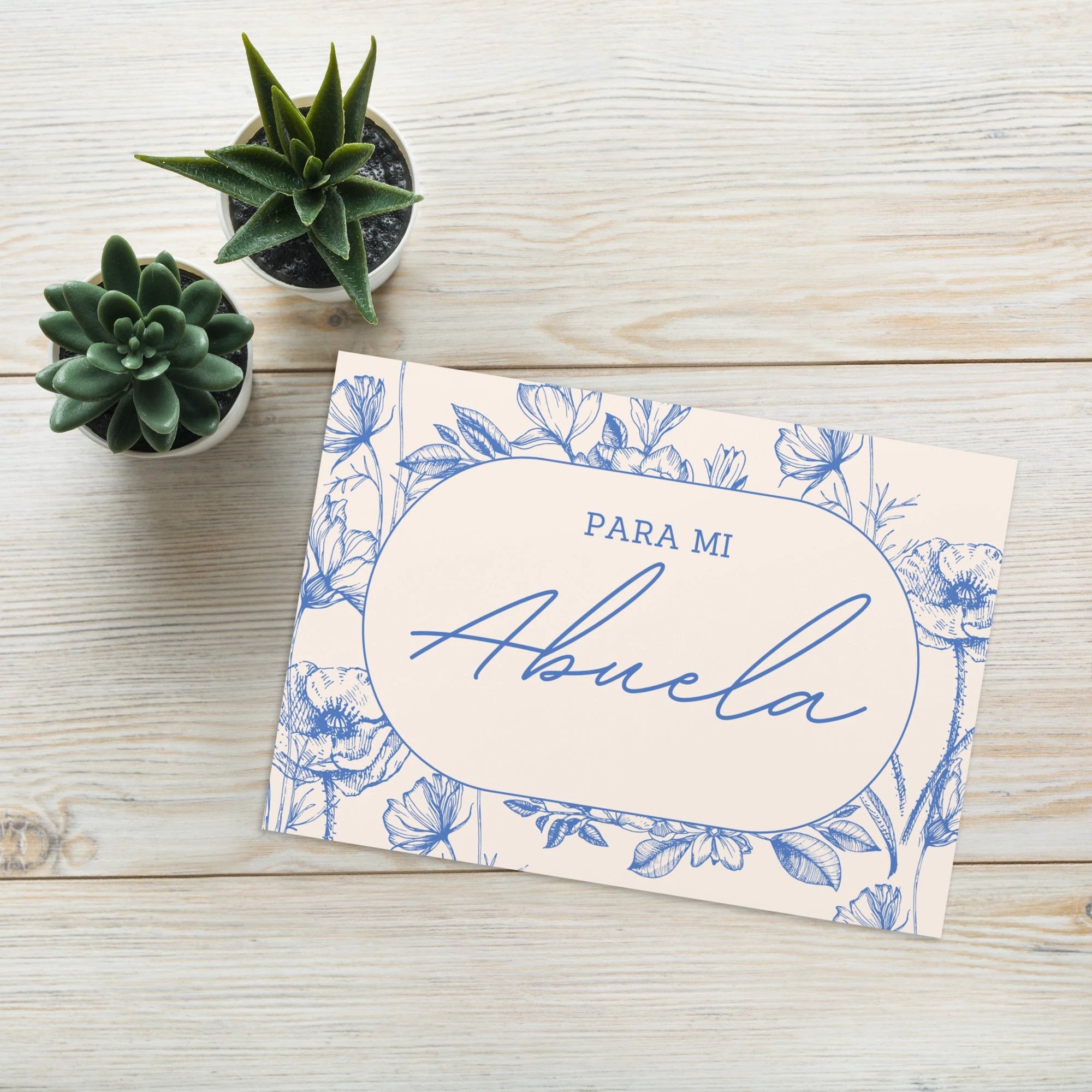 Para mi abuela Spanish Grandma birthday Greeting card, elegant floral design with envelope included by La Vie Bien