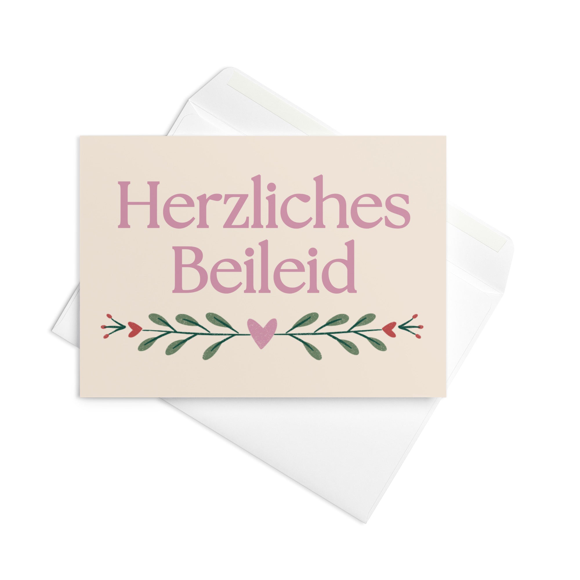 Herzliches Beileid German sympathy card, blank inside with envelope