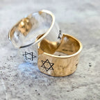 Star of David Open Back Wide Band Ring in Gold or Silver by Salt Sparkle Shalom