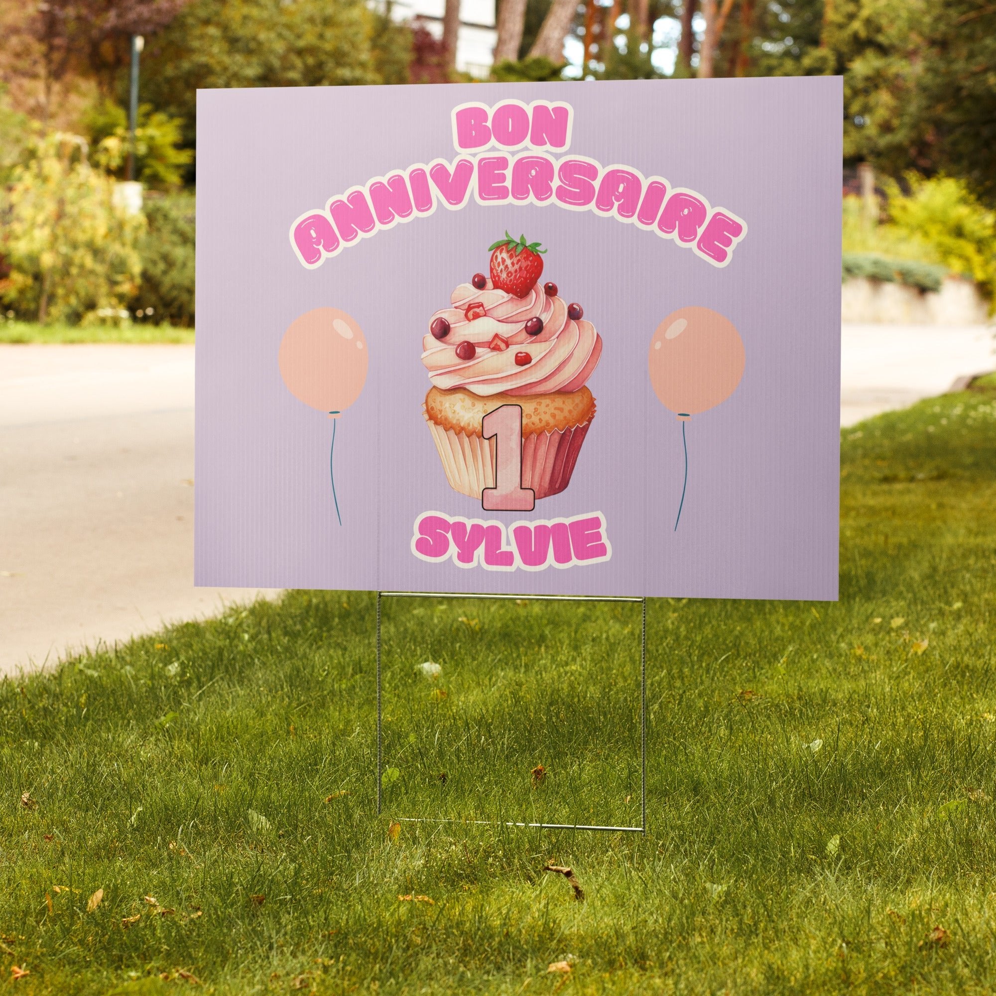 Bon anniversaire first birthday Yard sign