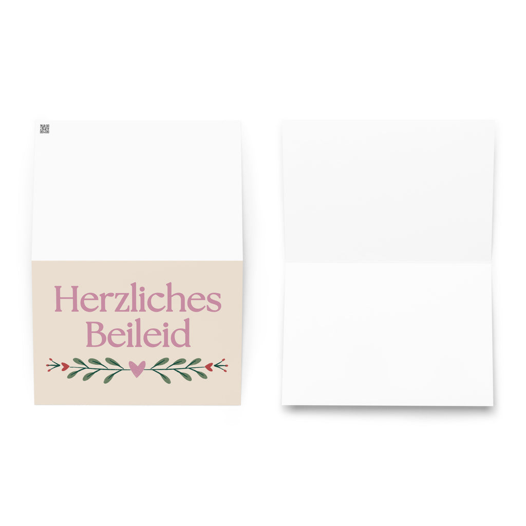 Herzliches Beileid German sympathy card, blank inside with envelope