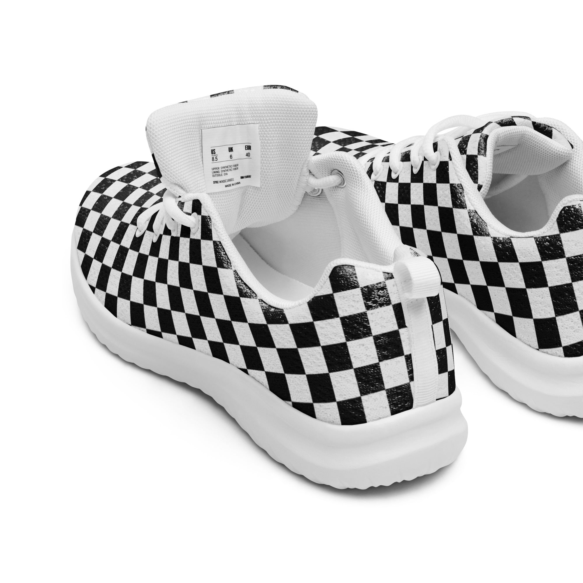 Women’s checkerboard athletic shoes