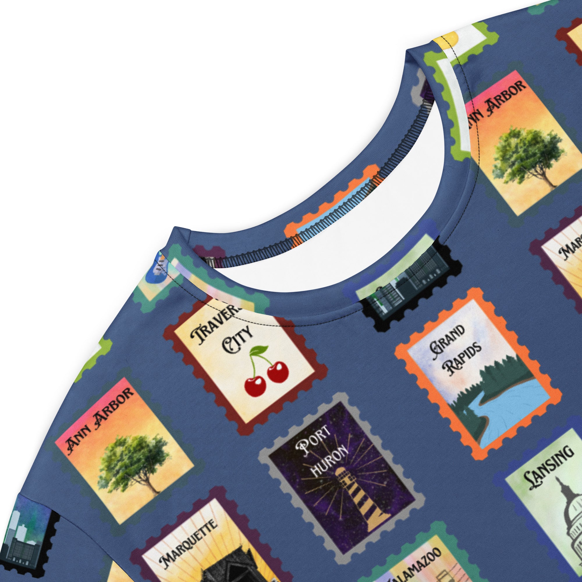 Michigan cities - Blue T-shirt dress