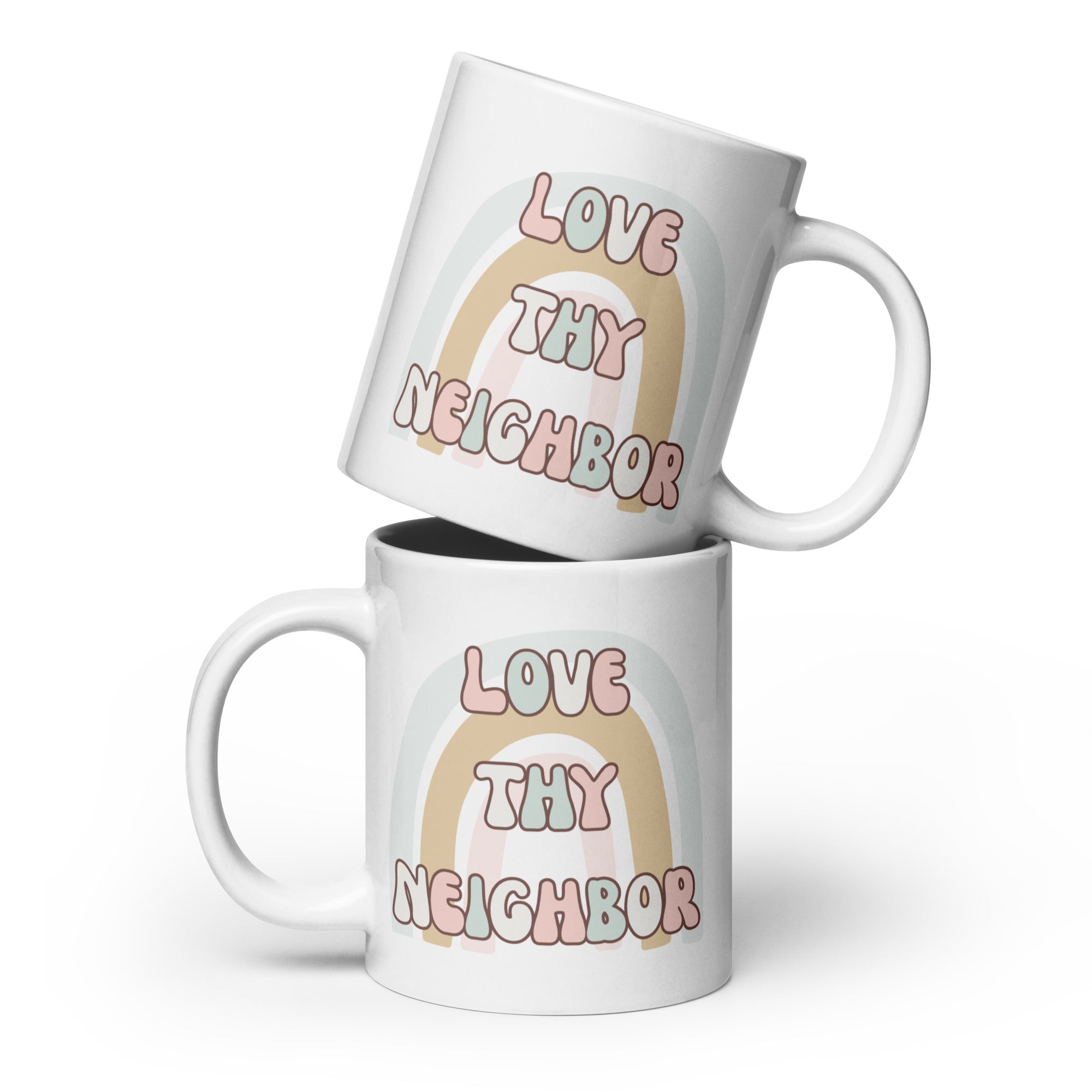 Love thy neighbor glossy mug