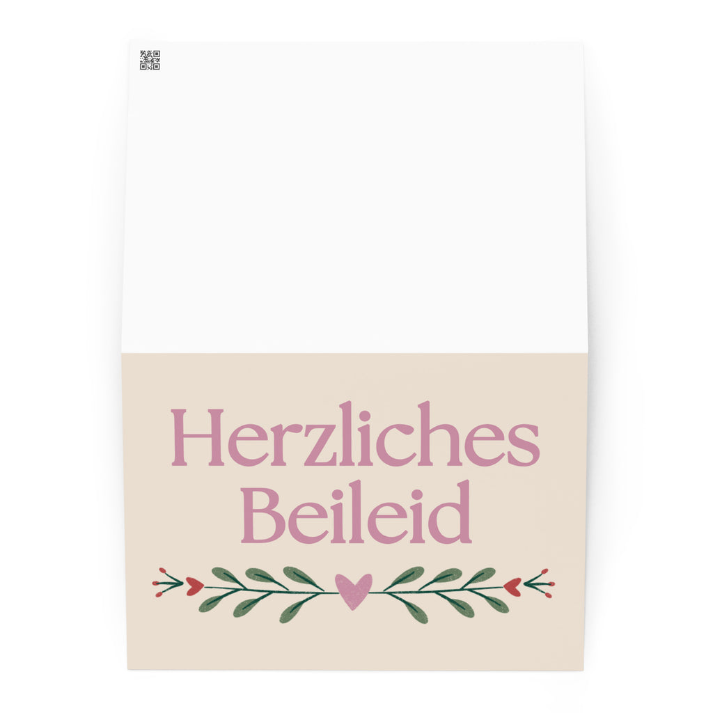 Herzliches Beileid German sympathy card, blank inside with envelope