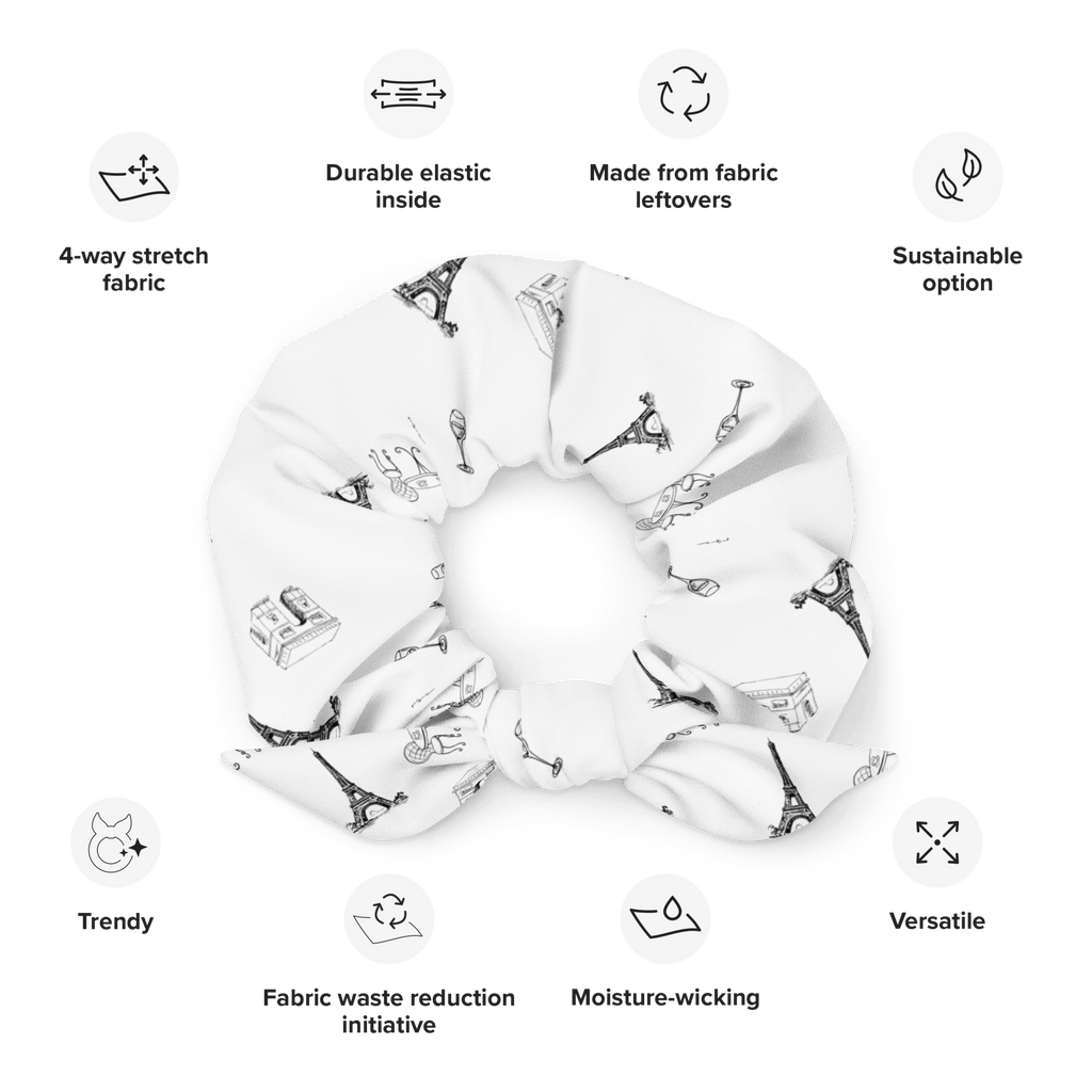 Parisian life Recycled Scrunchie