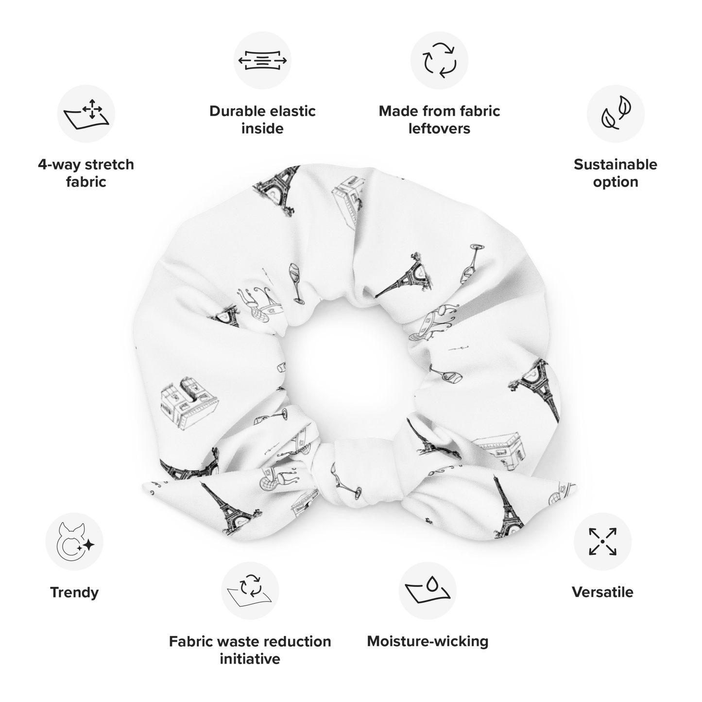 Parisian life Recycled Scrunchie