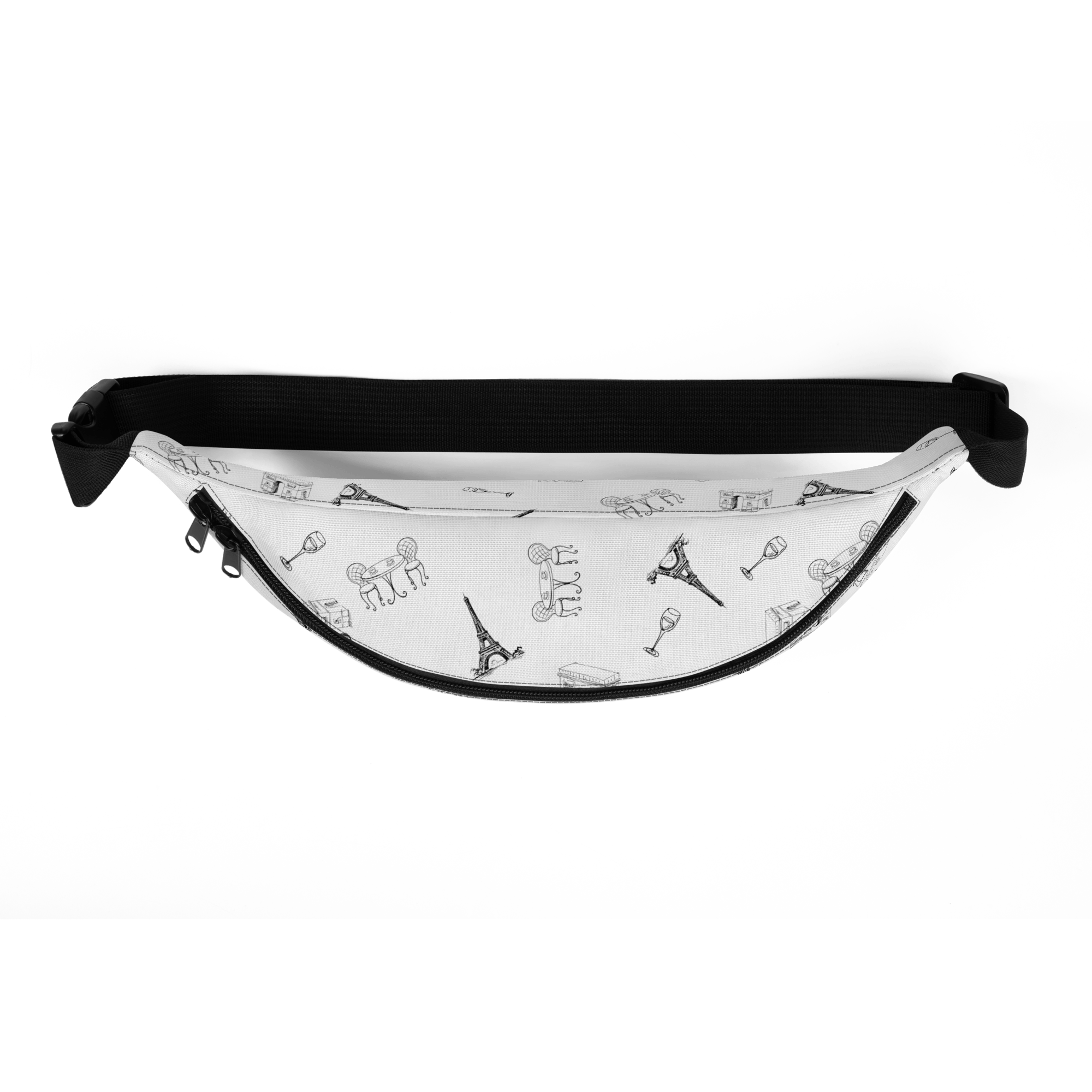 Paris chic Fanny Pack - La Vie Bien - Arc de triomphe - Eiffel tower - France fanny pack
