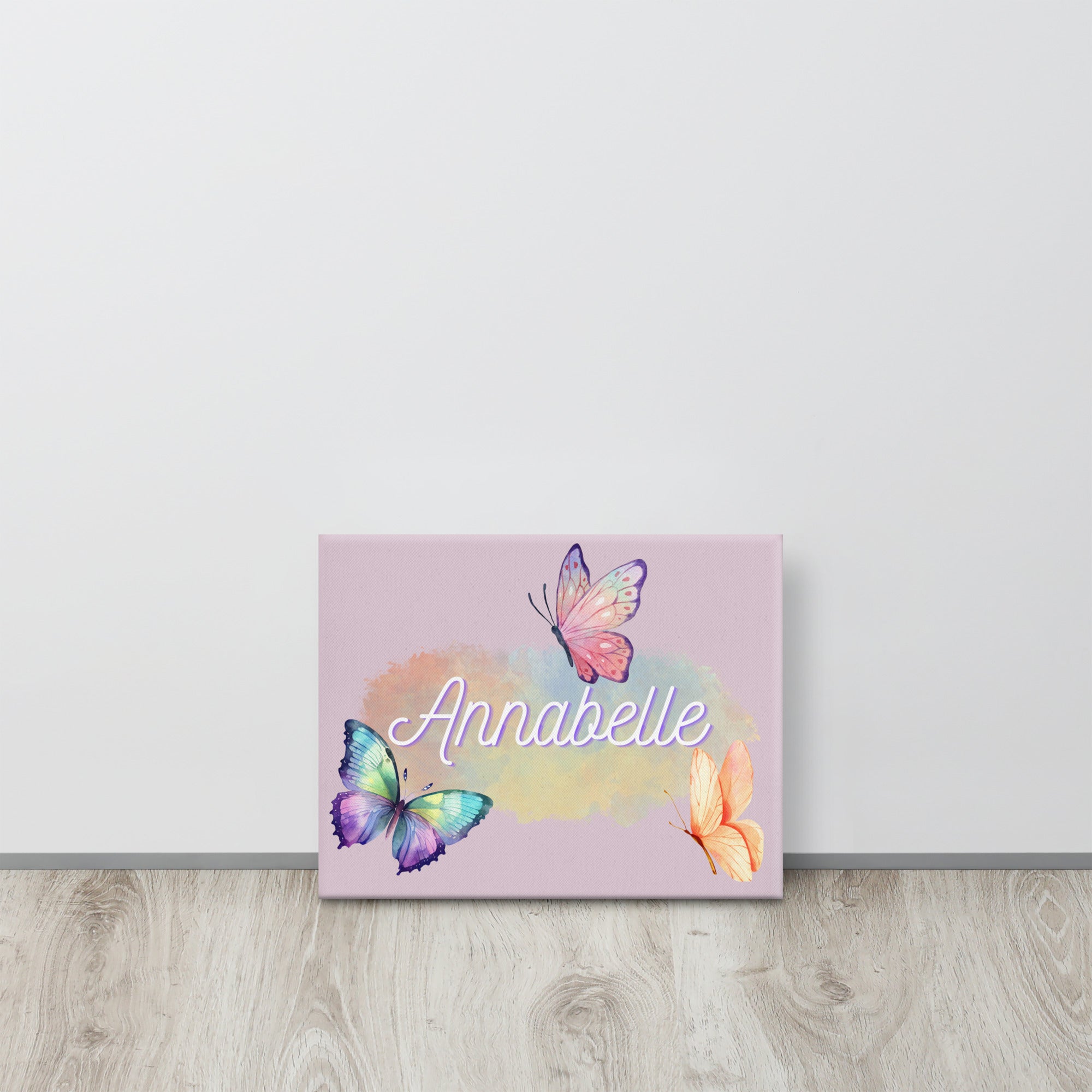 Customizable Butterfly name wall canvas