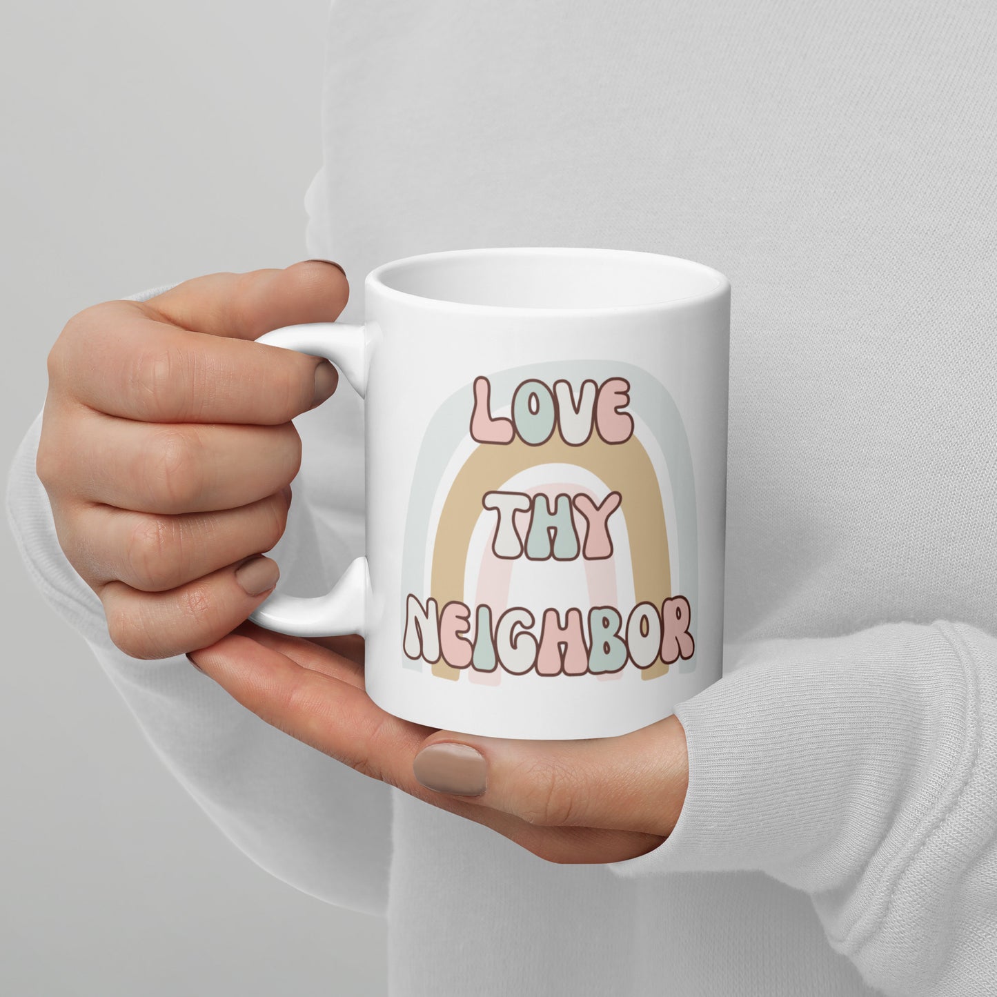 Love thy neighbor glossy mug