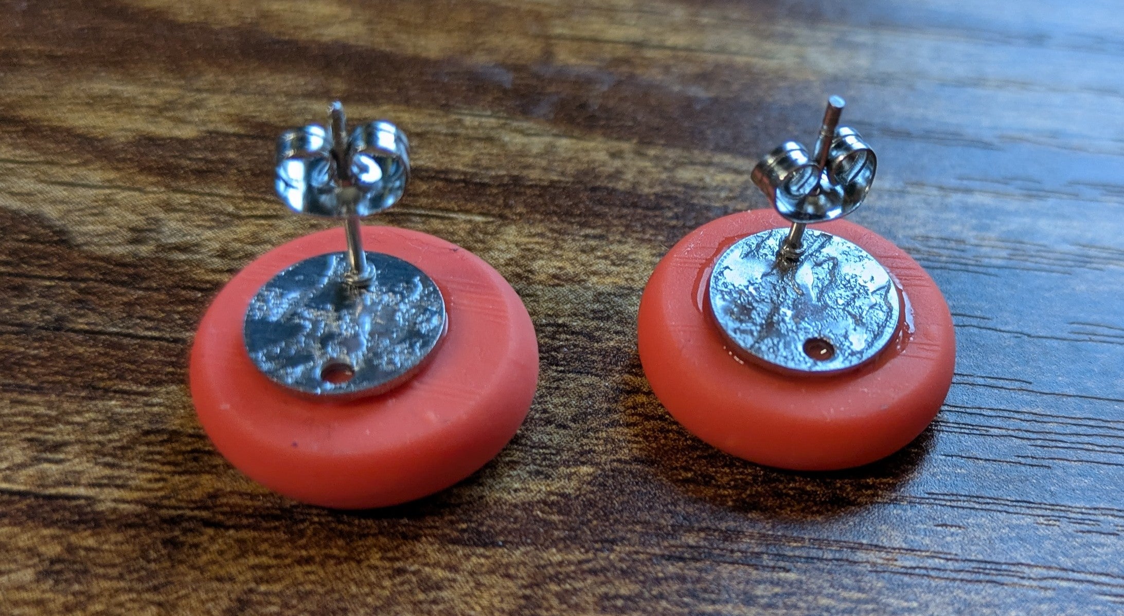 Letter M initial earrings - polymer clay studs