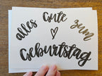 Alles Gute zum Geburtstag  modern black and white Birthday Greeting Cards - German - single or set