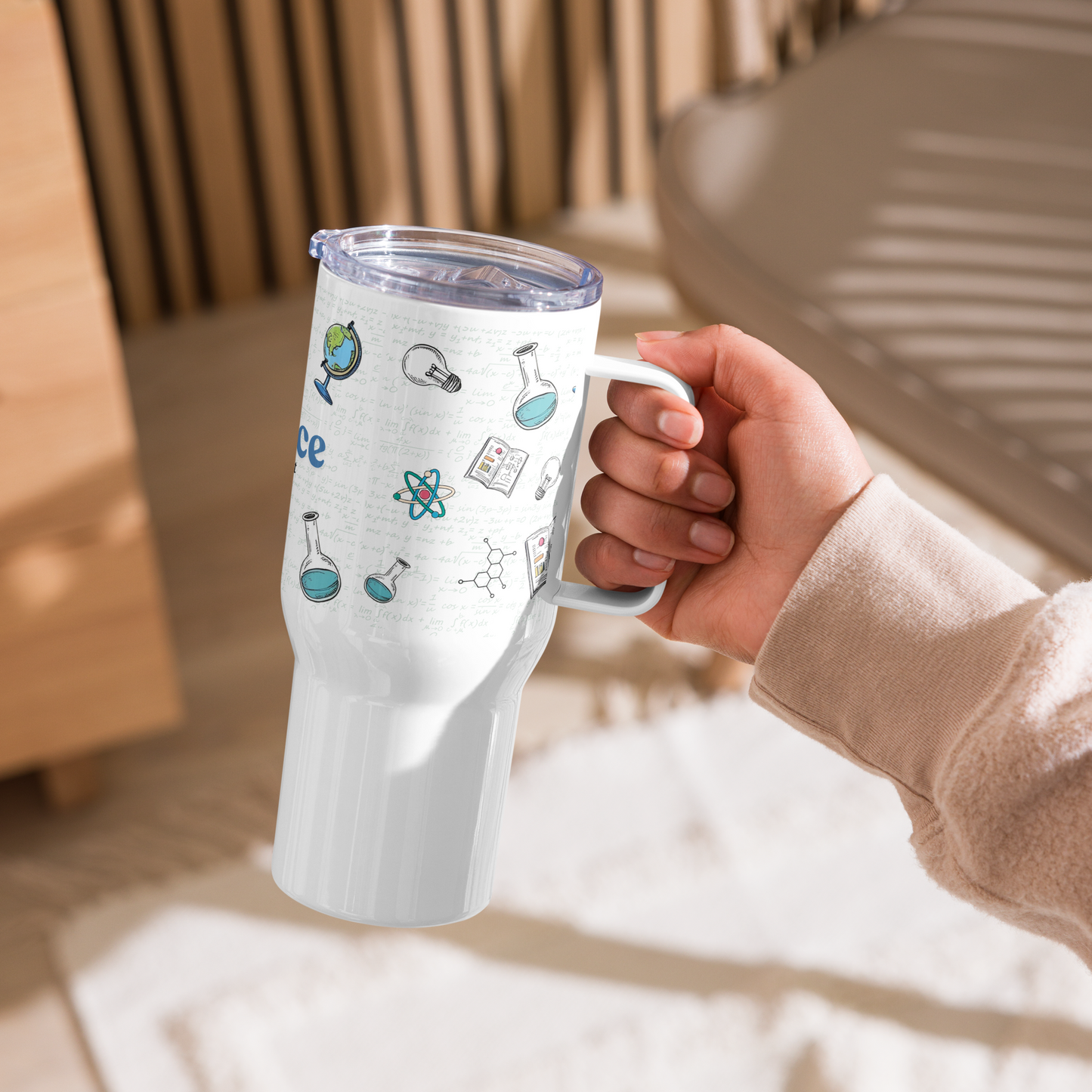 Science is my sport travel mug with handle