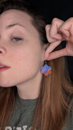 Rainbow flower polymer clay earrings for pierced ears by My Store