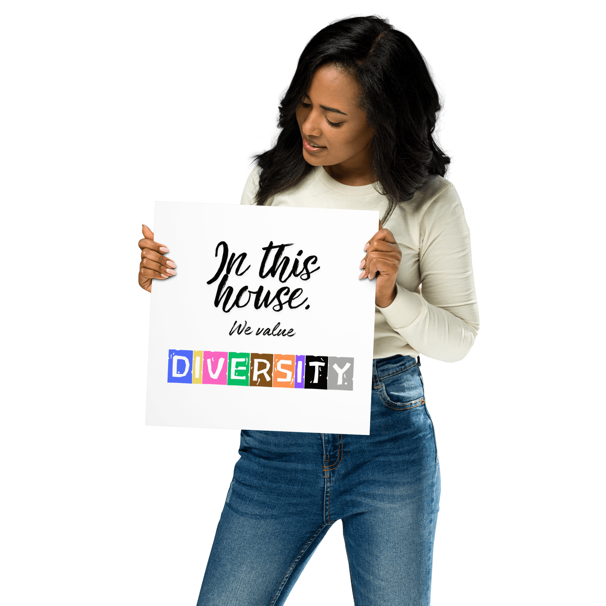 In this house, we value DIVERSITY Poster - La Vie Bien - Diversity home decor - Diversity house - Diversity posters