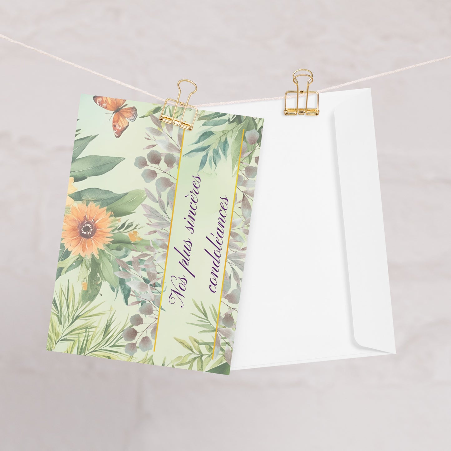 Nos plus sincères condoléances sympathy card