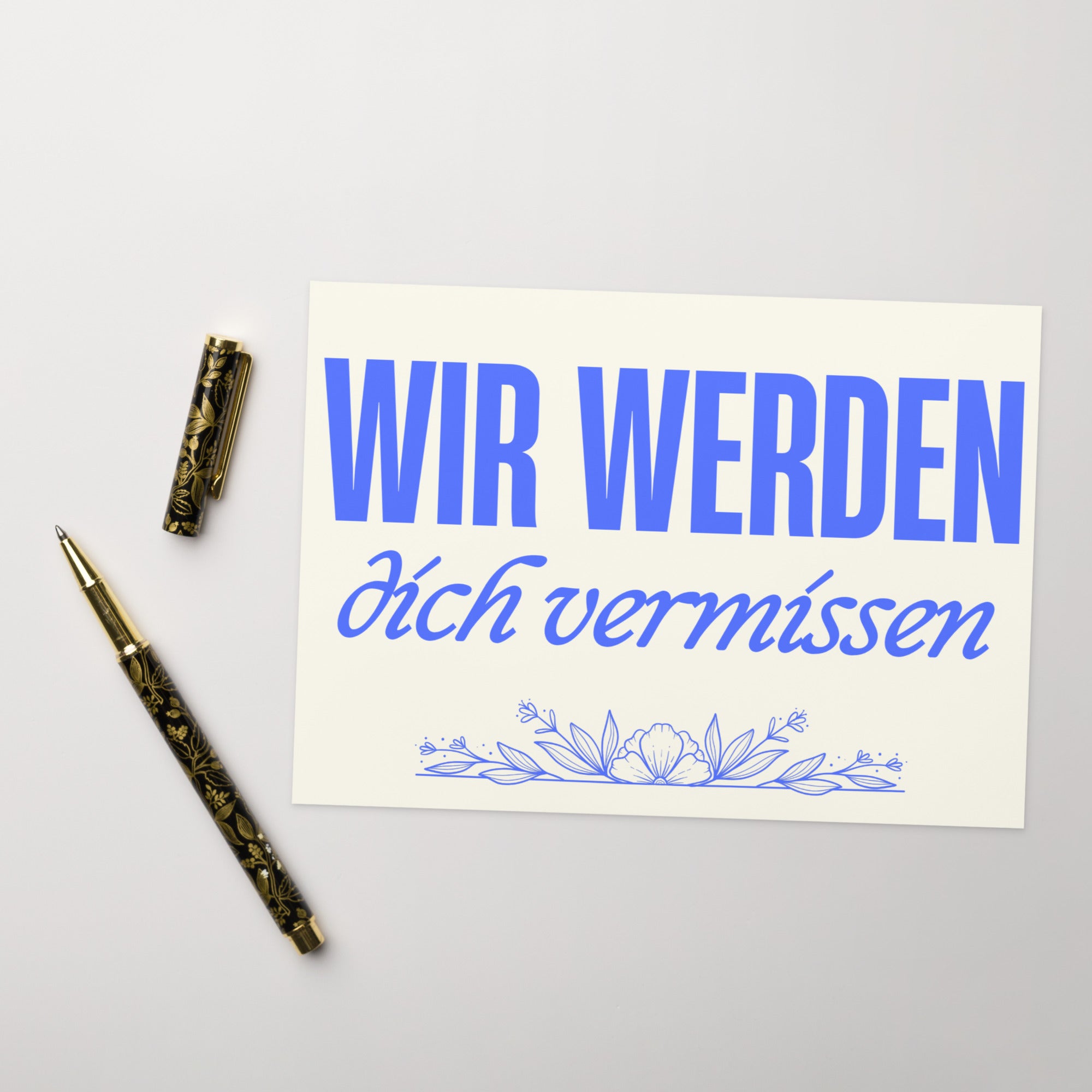 Wir werden dich vermissen Greeting card