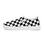 Men’s checkered black and white slip-on canvas shoes by La Vie Bien