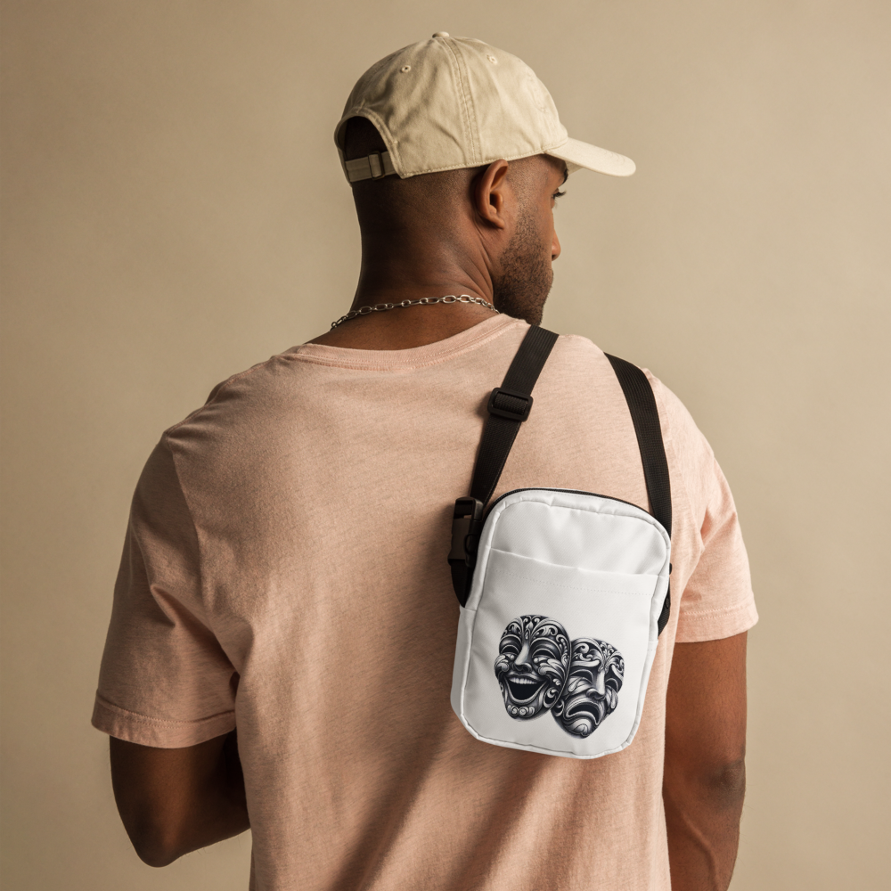 Drama masks crossbody bag