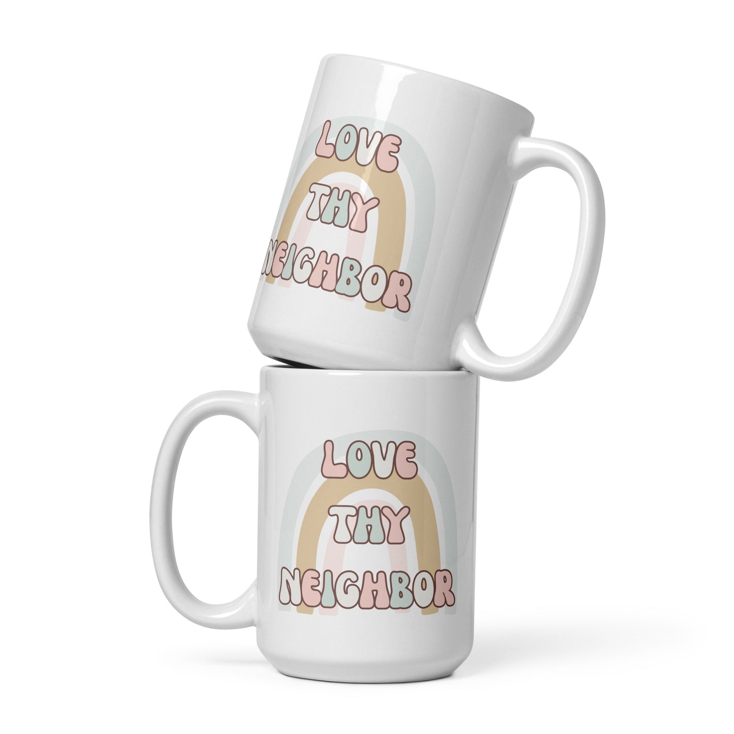 Love thy neighbor glossy mug