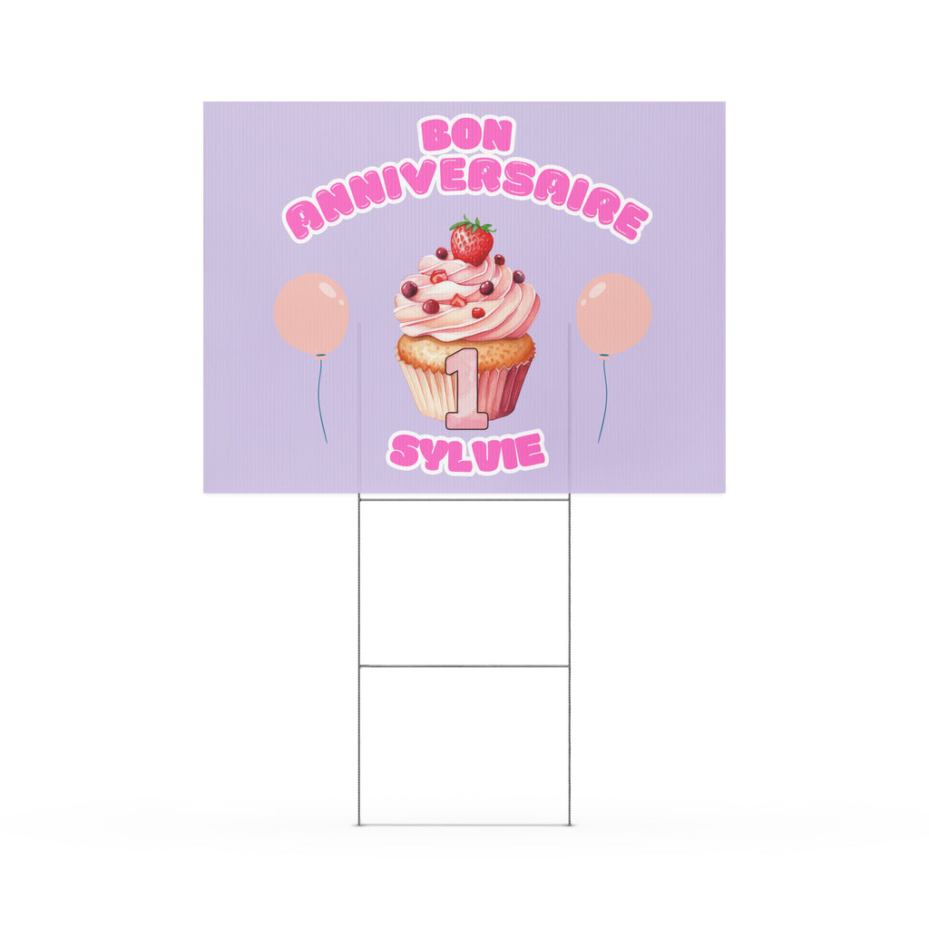 Bon anniversaire first birthday Yard sign