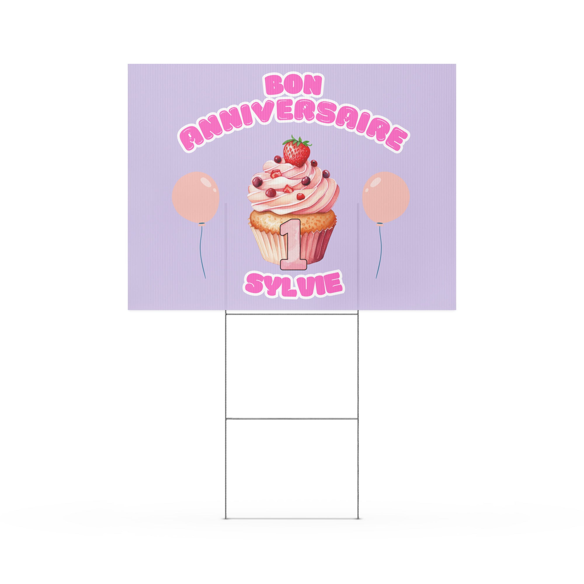 Bon anniversaire first birthday Yard sign