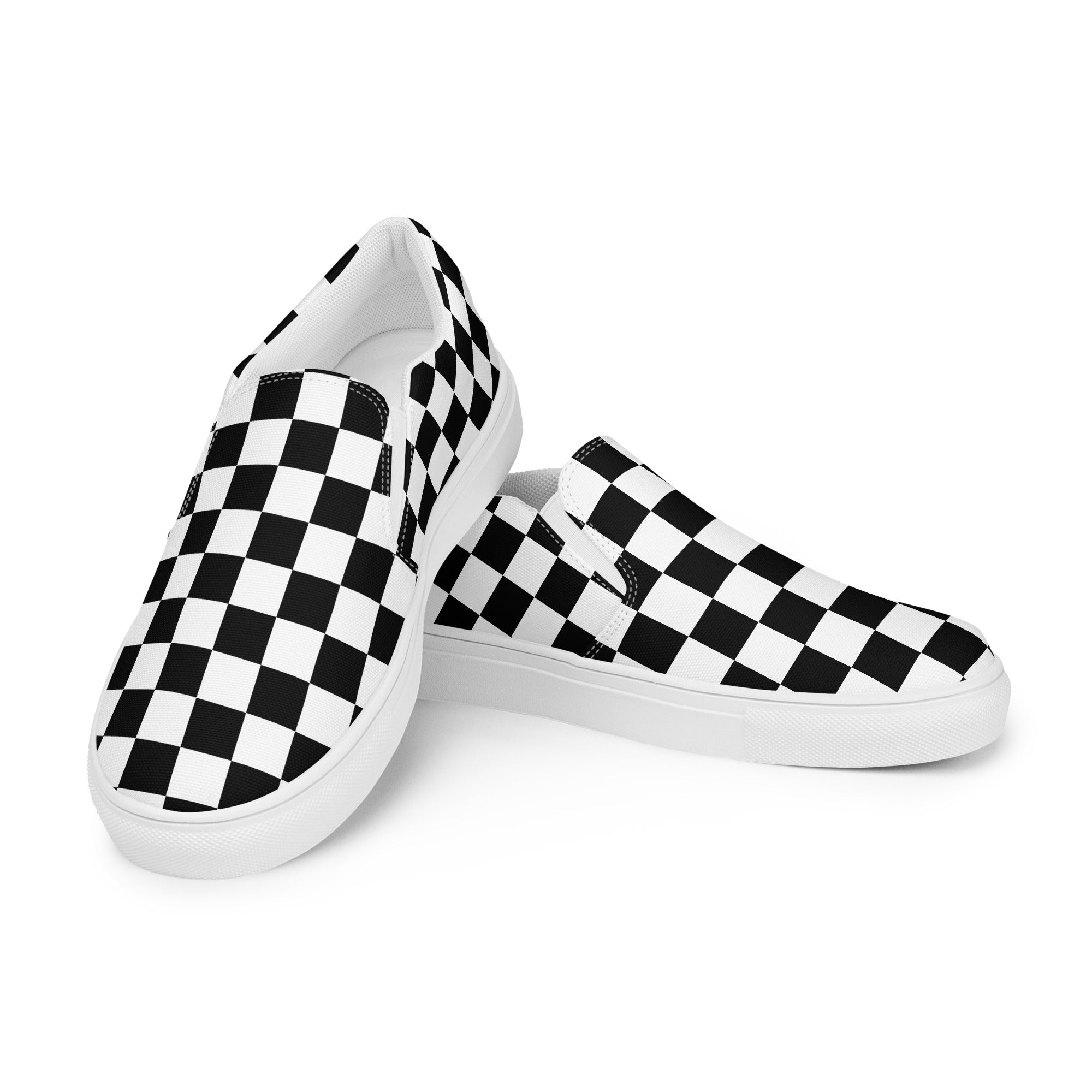 Women’s checkered slip-on canvas shoes