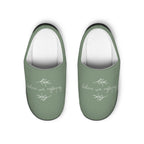 Babcia wie najlepiej sage green slippers, Indoor Slippers, Polish Grandma gifts