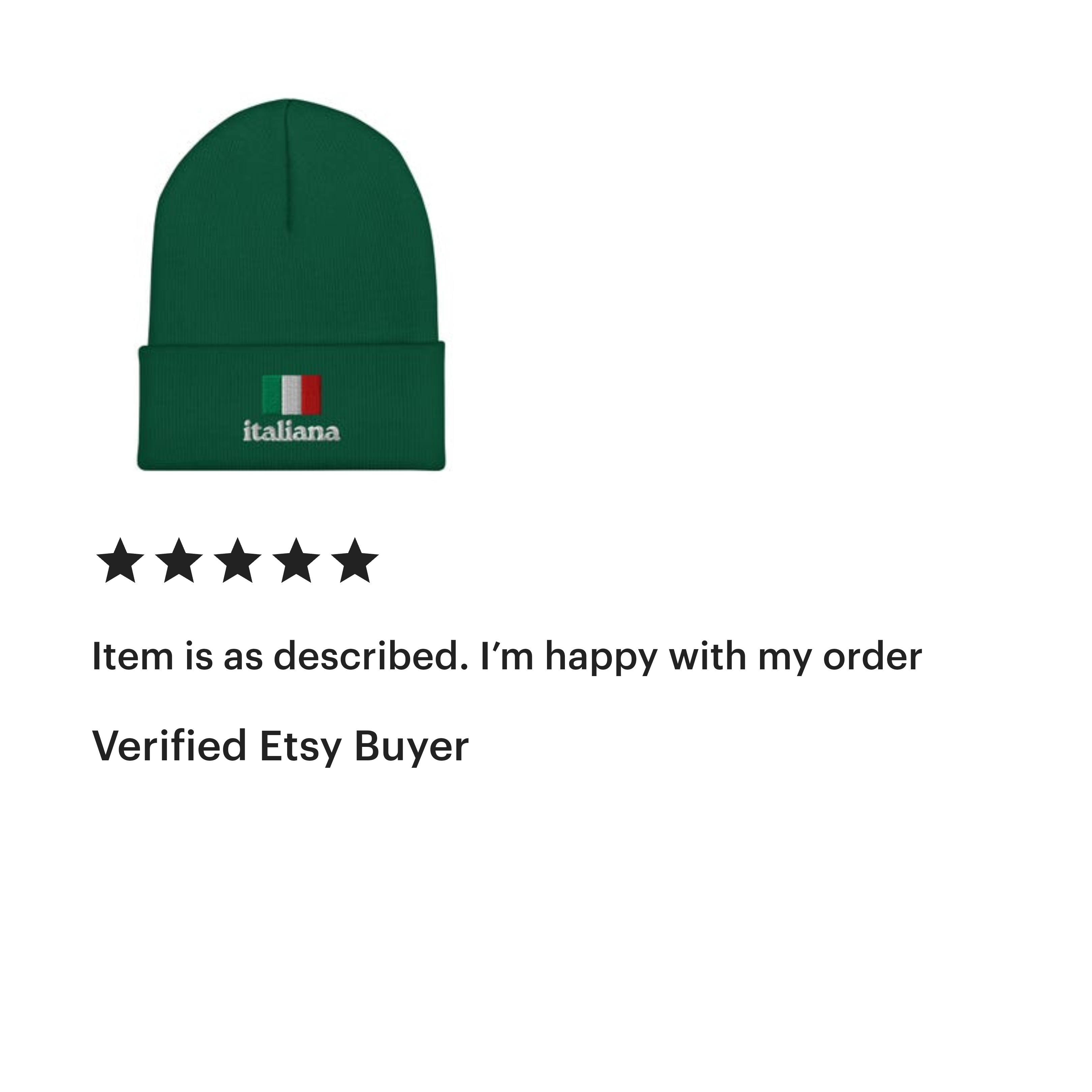 Italiana Italy flag embroidered Cuffed Beanie for Italian cultural gift baskets, Italian pride gear