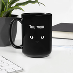 The Void Black Cat Glossy Mug by La Vie Bien