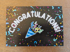 Congratulations colorful confetti design Greeting card, colorful graduate card, blank inside with envelope