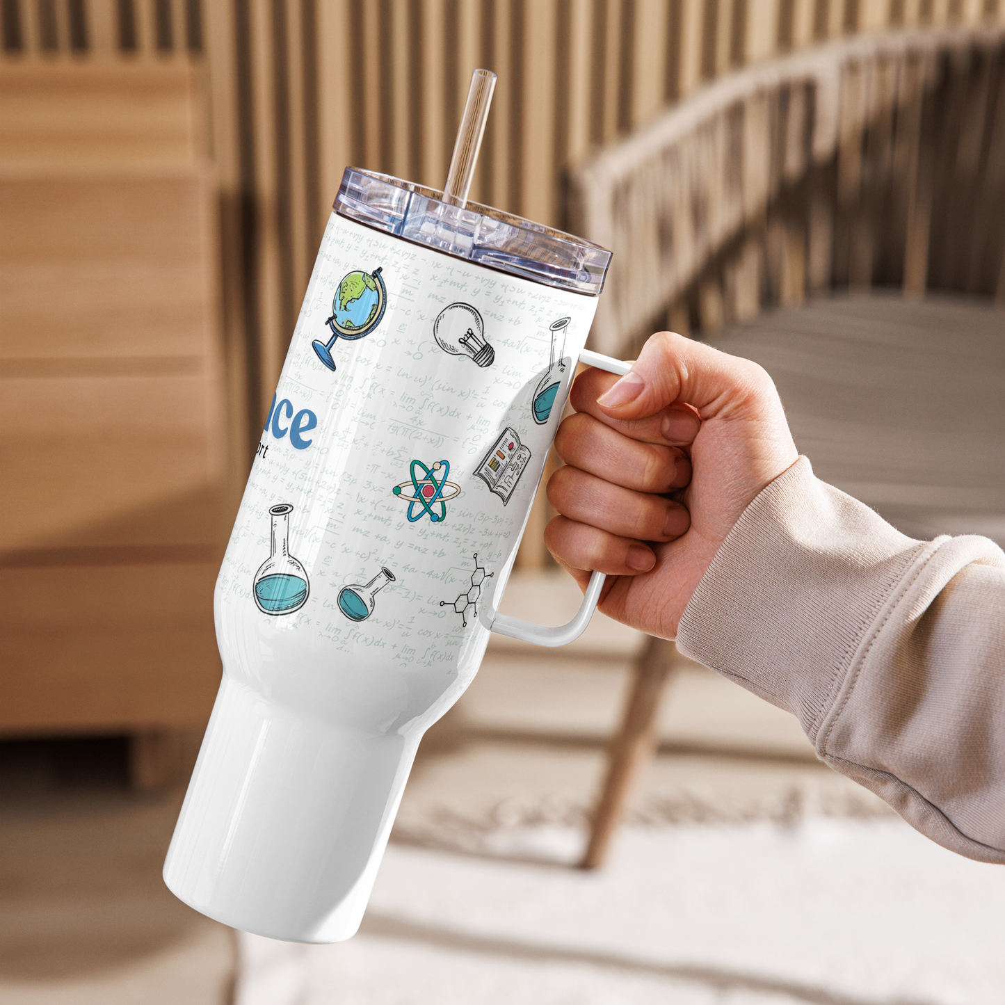 Science is my sport travel mug with handle