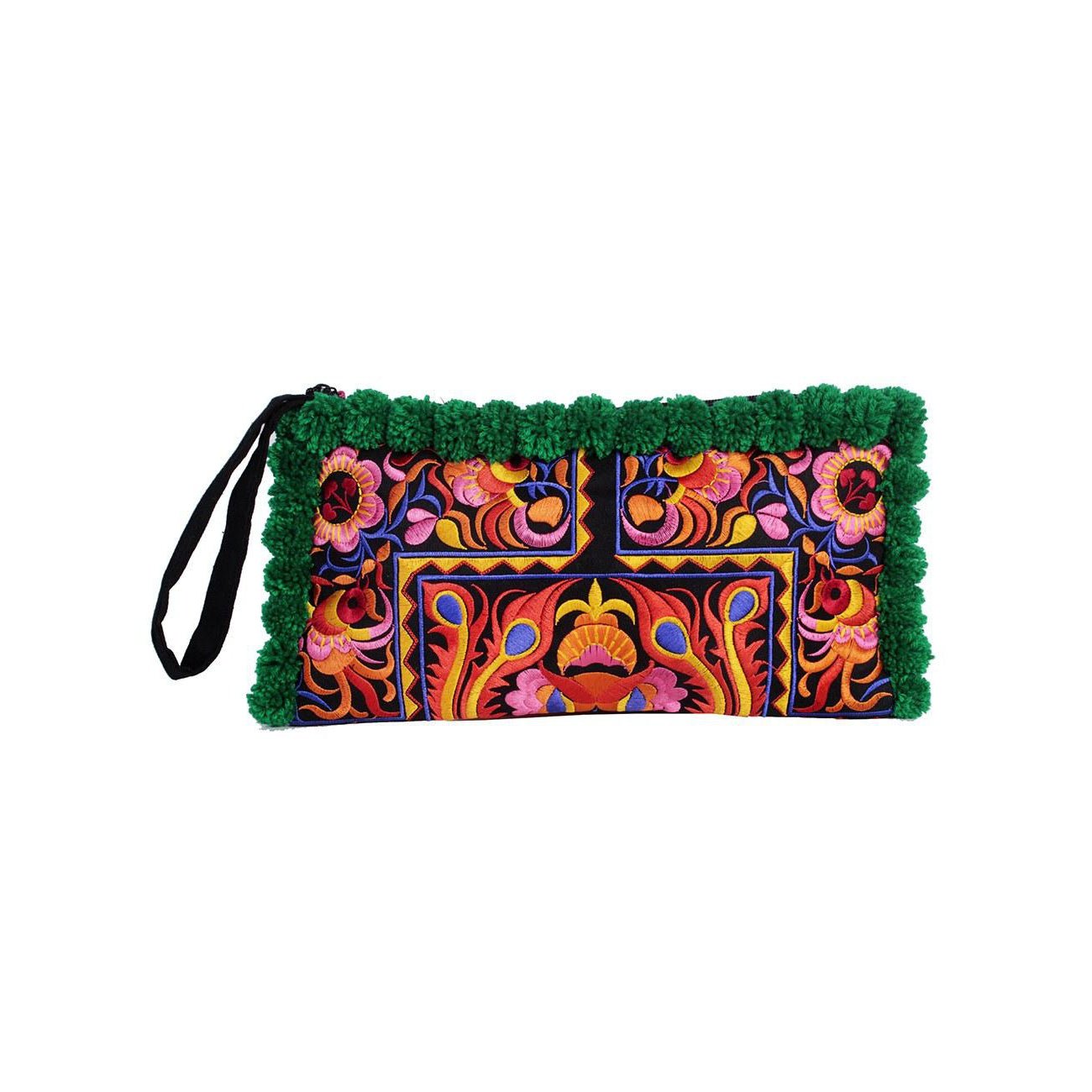 Rocio Multi - Color Pom Pom Wristlet Bag - Thailand Bags La Vie Bien Rocio Multi - Color Pom Pom Wristlet Bag - Thailand