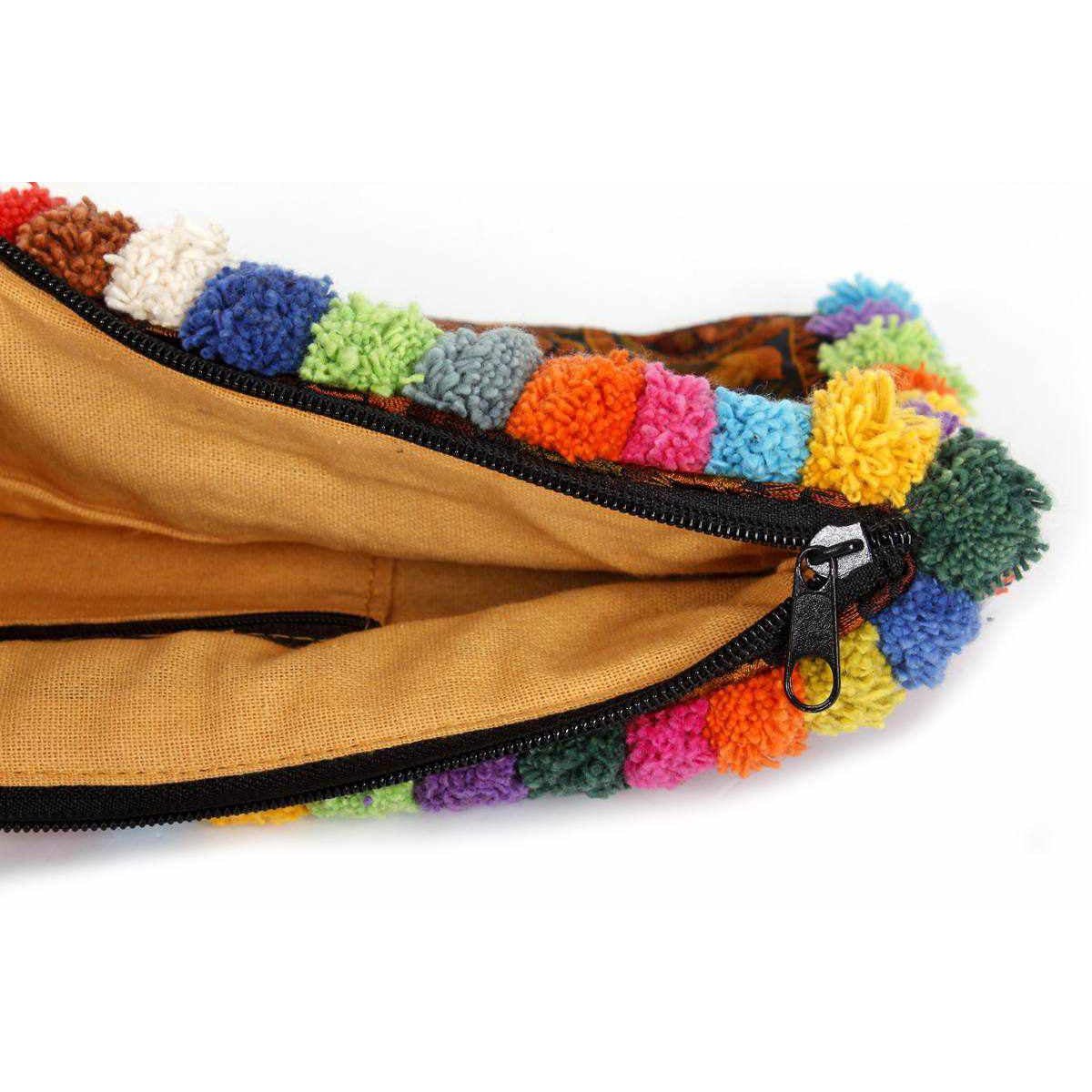 Rocio Multi - Color Pom Pom Wristlet Bag - Thailand Bags La Vie Bien Rocio Multi - Color Pom Pom Wristlet Bag - Thailand