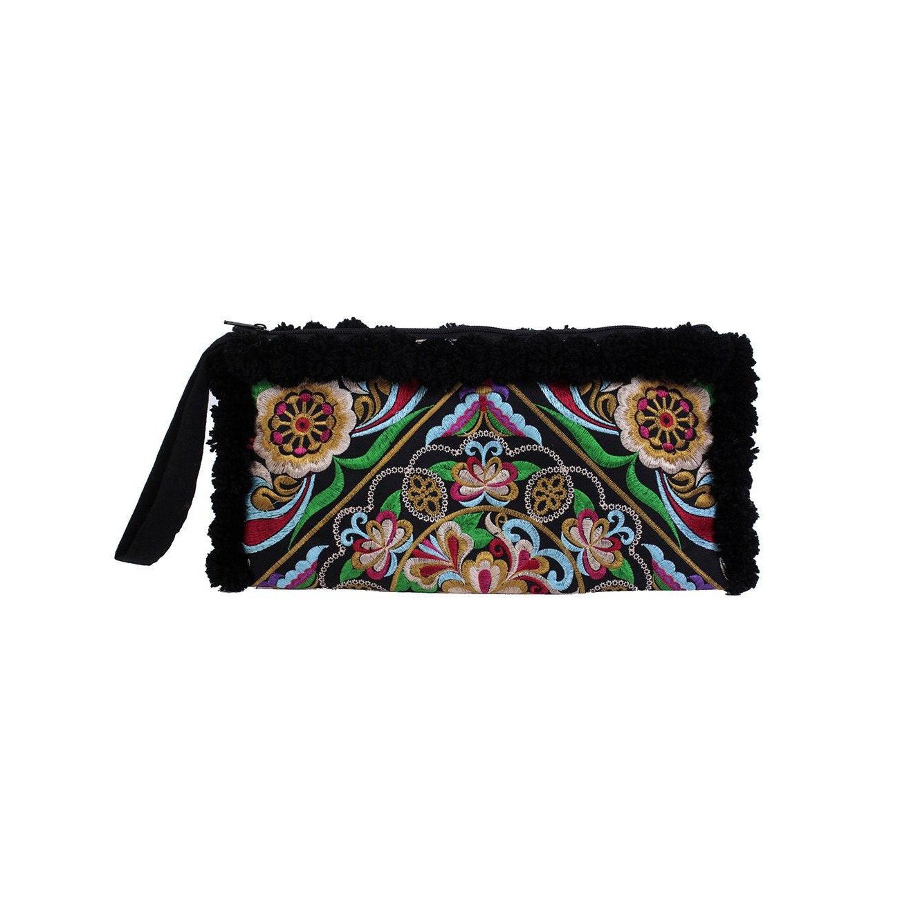 Rocio Multi - Color Pom Pom Wristlet Bag - Thailand Bags La Vie Bien Rocio Multi - Color Pom Pom Wristlet Bag - Thailand