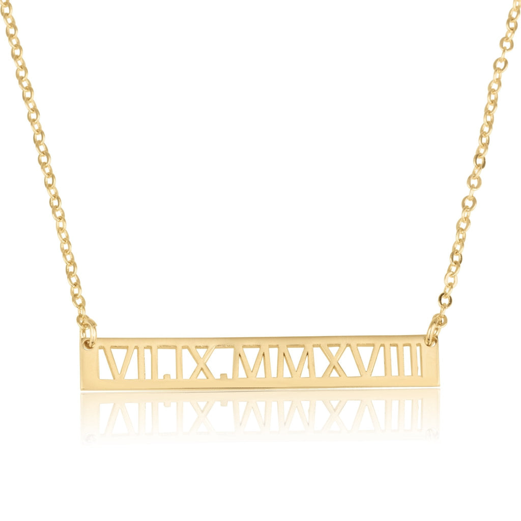 Roman Numeral Bar Necklace La Vie Bien Roman Numeral Bar Necklace